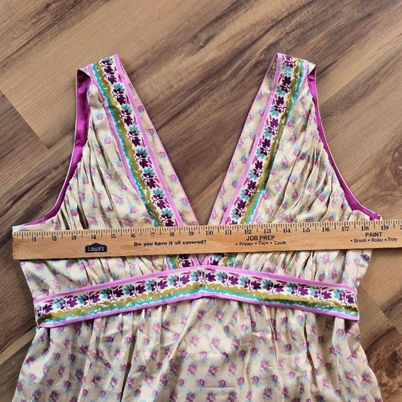 Mixit Midi Dress Womens 16 Multicolor Boho Paisley Floral Empire Waist Indie Y2K - Picture 11 of 13